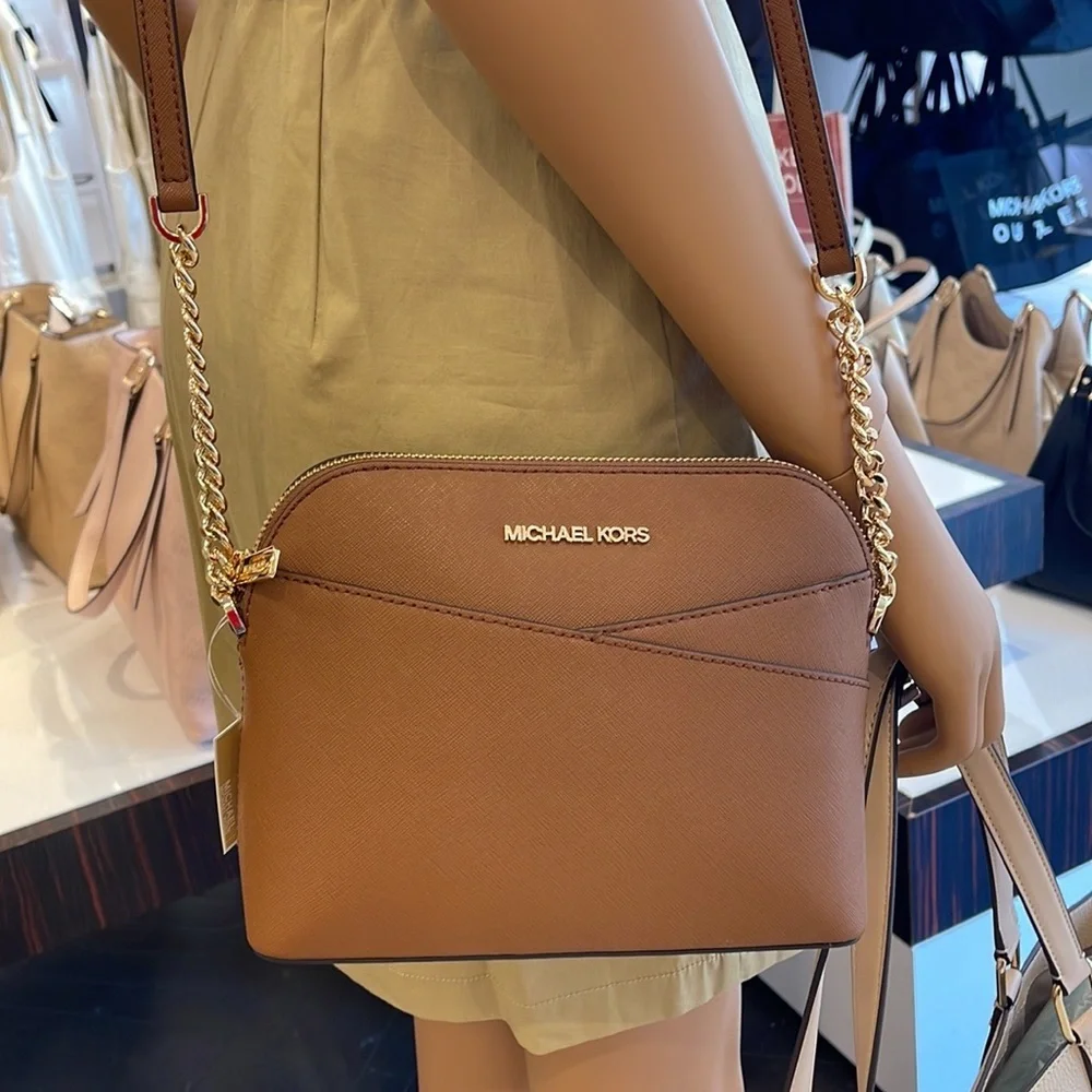 MICHAEL KORS Jet Set Travel Medium Dome Crossbody Bag Luggage  NWT